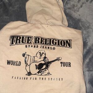 True Religion Tan Hoodie with Graphic Print